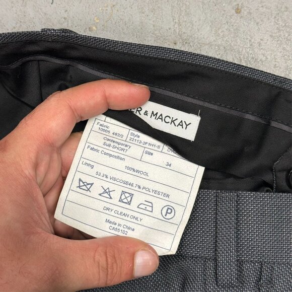 Spier & Mackay Dress Pants Grey Wool Trousers Birdseye 32x26 - Picture 5 of 9